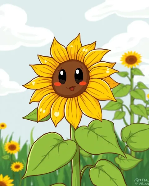 Une autre image de fleur de tournesol cartoon