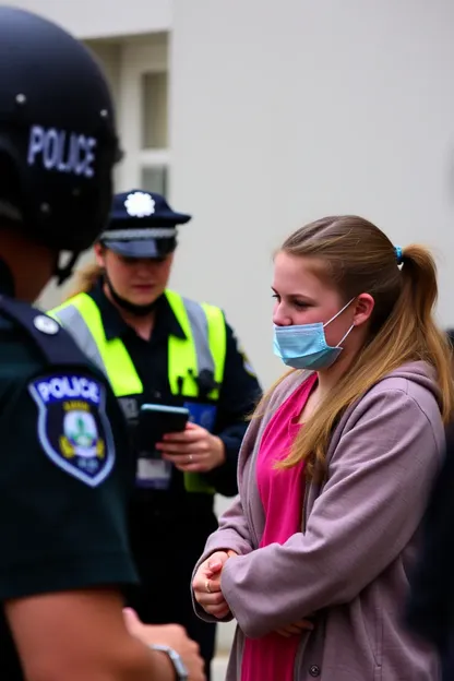 Une fille de l'adolescence est arrêtée pour trouble scolaire