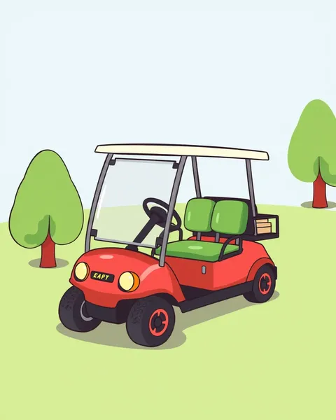 Une image de cartoon d'un cart de golf trouvé