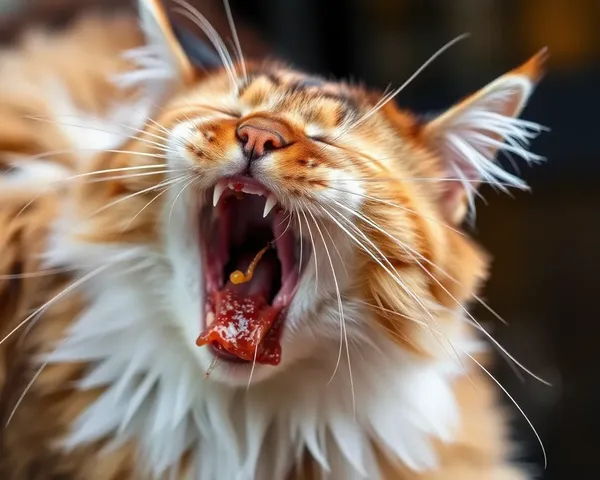 Une photo de vomissement de poche de chat inattendue le matin