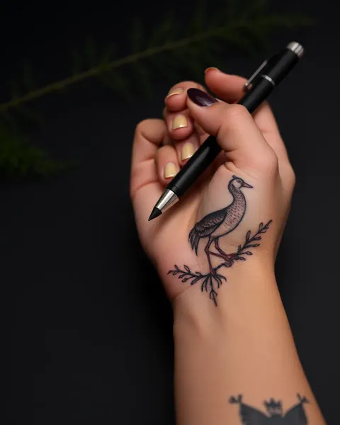 Utilisation d'un stylo de tatouage temporaire pour une expression artistique