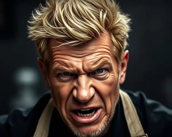 Visage enrage de Gordon Ramsay dans un document PNG