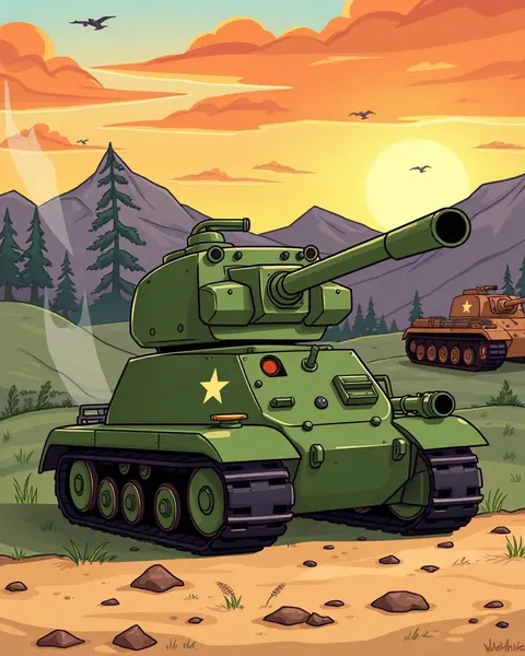 Vue d'images de chars de cartoon : imaginaire militaire