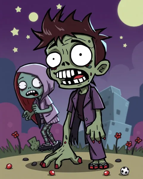 Zombies dans les images de cartoon : un horror capricieux