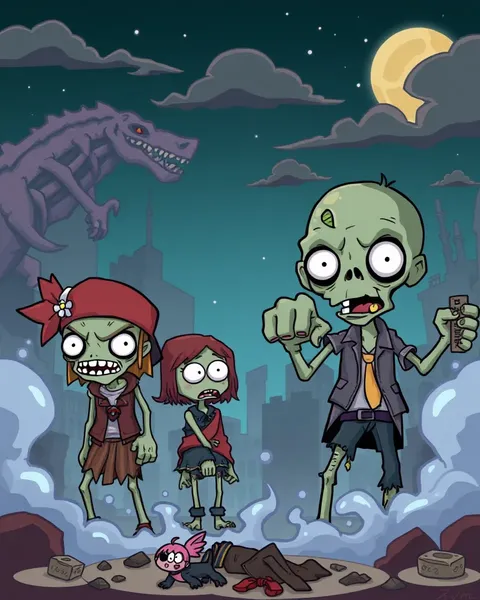 Zombies en forme de cartoon : un horreur whimsique