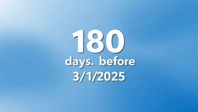 180 Days to Go Until March 1, 2025