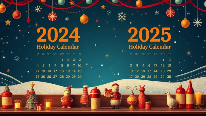 2024 and 2025 Holiday Calendar Information