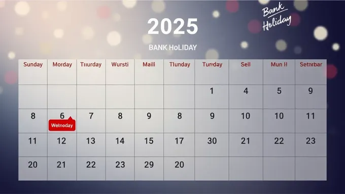 2025 Bank Holiday Calendar Unveiled