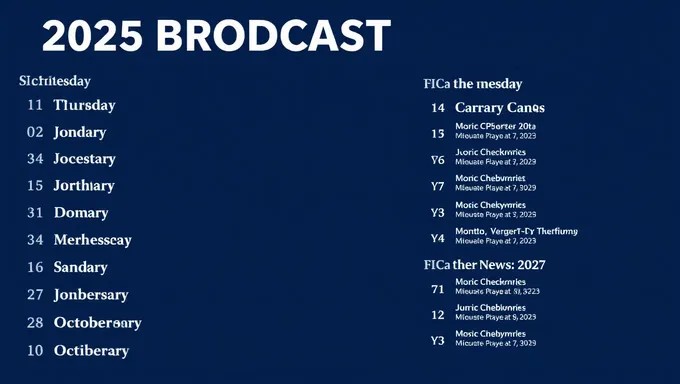 2025 Broadcast Calendar Helps with Long-Term Planning and Scheduling