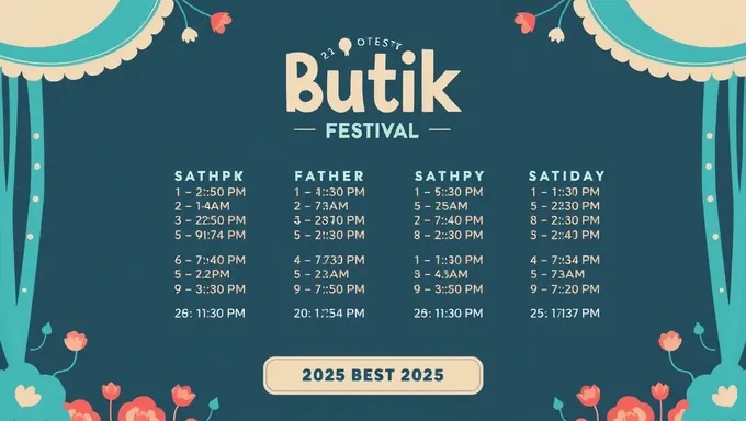 2025 Butik Festival Schedule to Feature Many Attractions