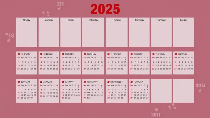 2025 Calendar Printable with Federal Holidays and Dates