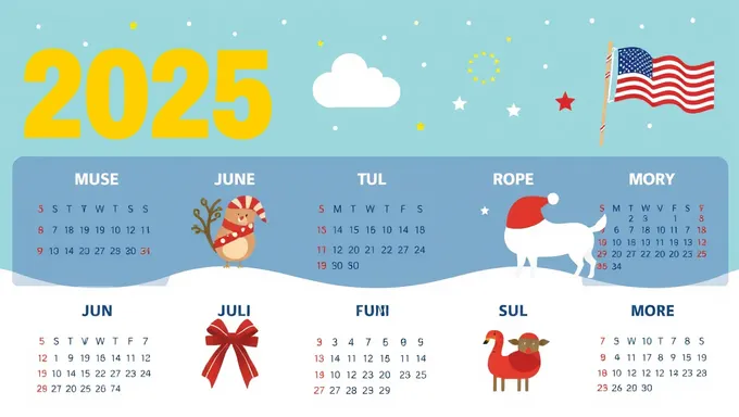 2025 Calendar with Federal and State Holidays