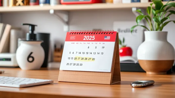 2025 Desk Calendar for Daily Reminders