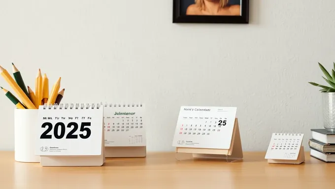 2025 Desk Calendar for Upcoming Year