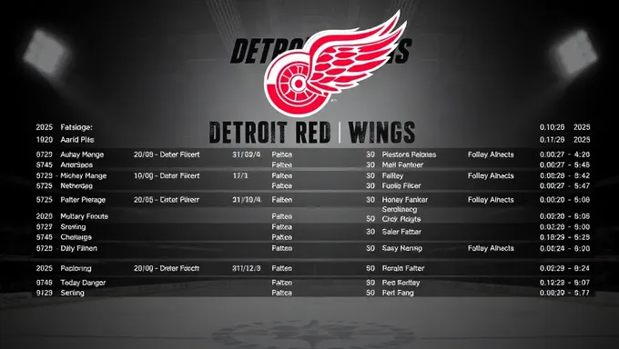 2025 Detroit Red Wings Schedule Release Date