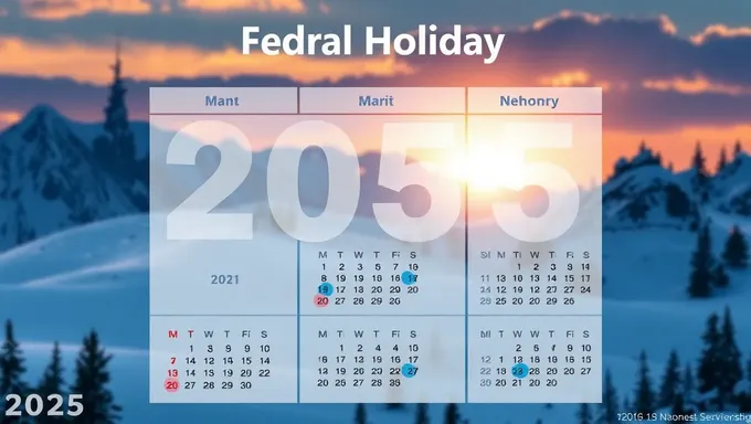 2025 Federal Holidays Calendar with Federal Observances Listed