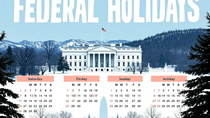 2025 Federal Holidays Calendar with Federal and State Holidays