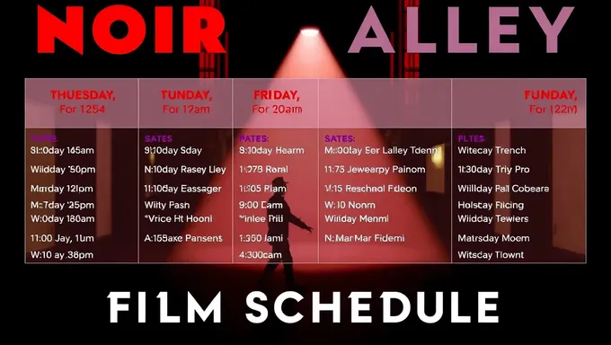 2025 Film Schedule for Noir Alley Noir