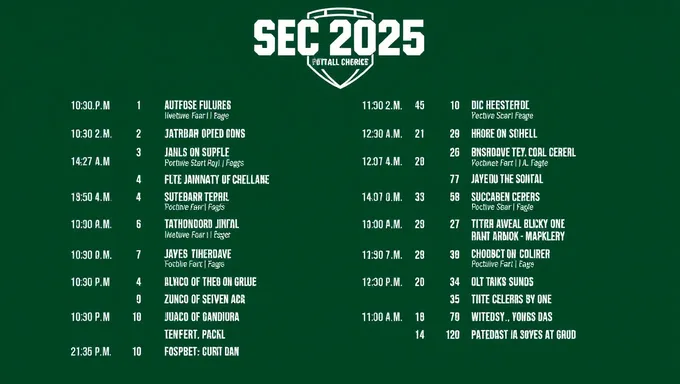 2025 Football Schedule Released for Public View