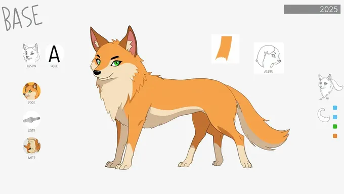 2025 Fursona Reference Sheet Base for Free Reference