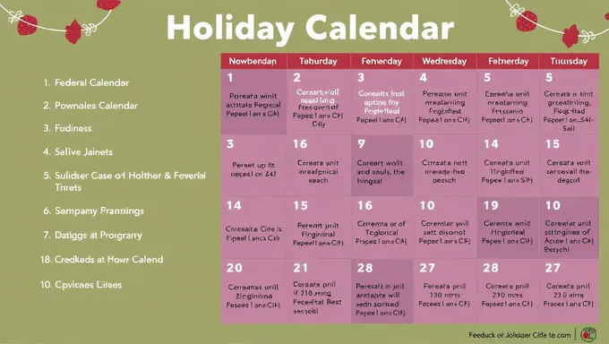 2025 Holiday Calendar Issued by Federal Authority