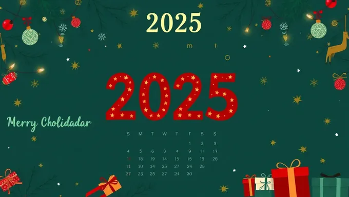 2025 Holiday Calendar for Family Planning