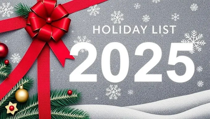 2025 Holiday List Includes Important Dates