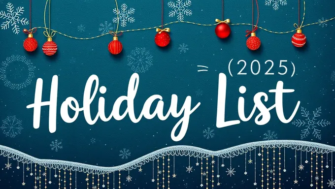 2025 Holiday List Released by Government