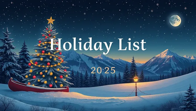 2025 Holiday List for All Employees