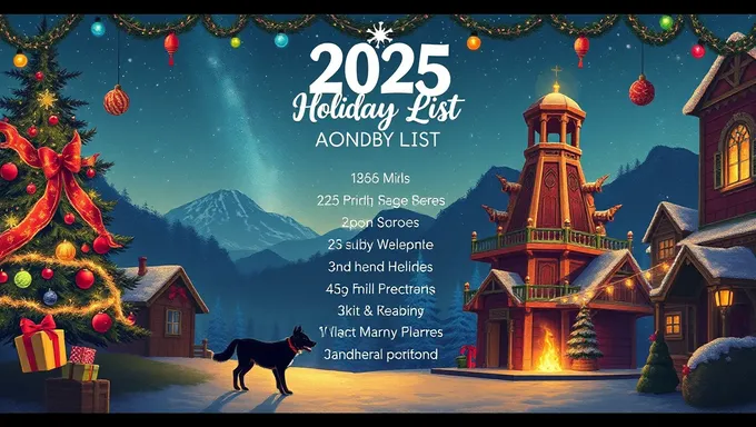 2025 Holiday Season Approaches with New List