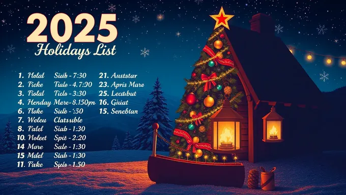 2025 Holidays List for Cultural and Religious Observances