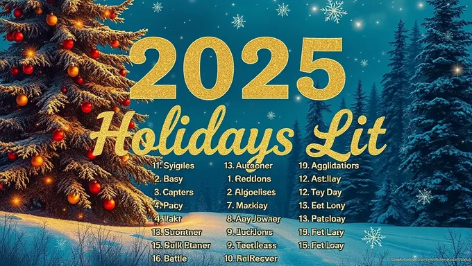 2025 Holidays List for Important Dates and Events