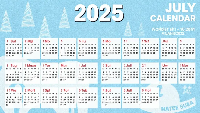 2025 July Calendar: Don't Miss These Events