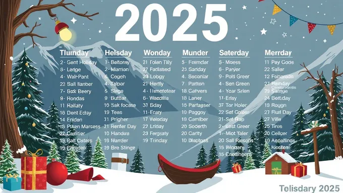 2025 List of Holidays in the United States