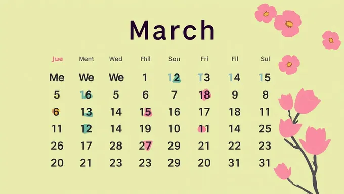 2025 March Calendar Printable Template