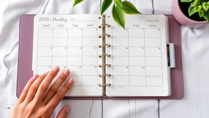 2025 Monthly Planner for Organizing Your Schedule