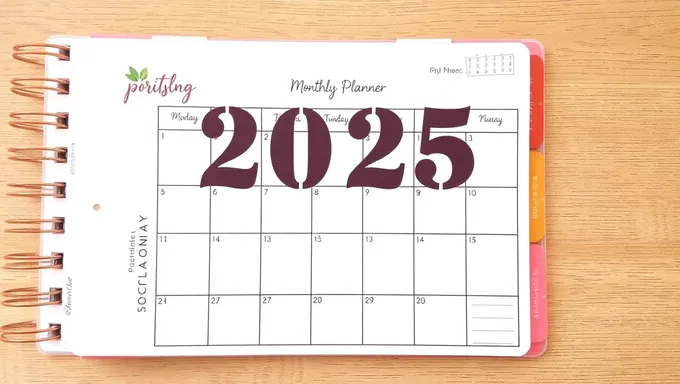 2025 Monthly Planner for Simplified Planning