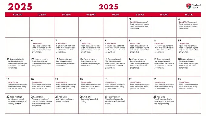 2025 Pearland ISD Calendar for Parents