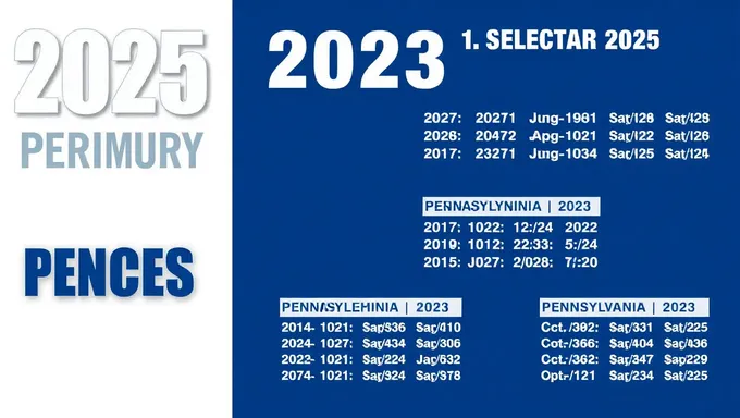 2025 Pennsylvania Primary Election Dates Schedule