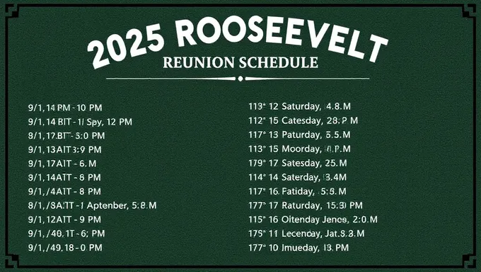 2025 Roosevelt Reunion Schedule for Missoula, Montana