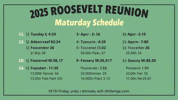 2025 Roosevelt Reunion Schedule for Missoula, Montana