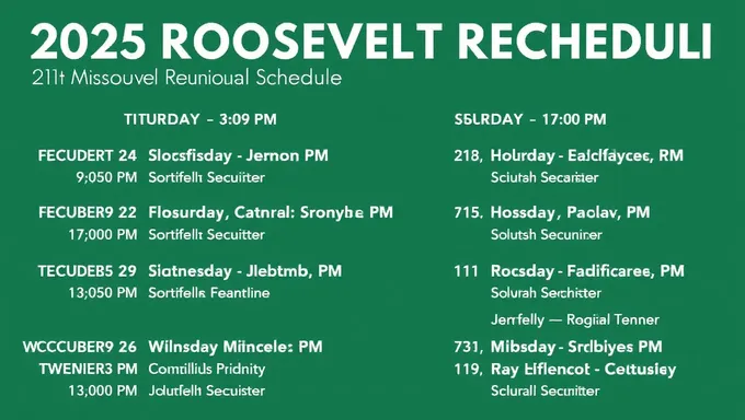 2025 Roosevelt Reunion Schedule for Missoula, Montana