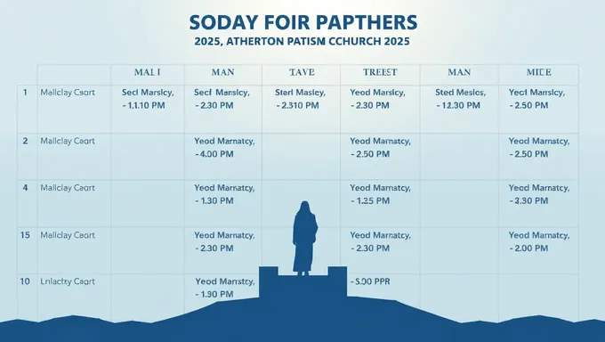 2025 Schedule for Atherton Baptist Church Baptism