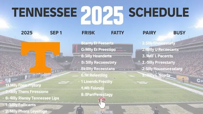 2025 Tennessee Football Schedule for Volunteers Revealed