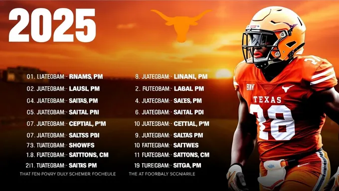 2025 Texas Football Schedule Announced Officially