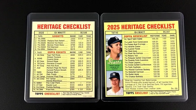 2025 Topps Heritage Checklist Offers Unique Collectibles