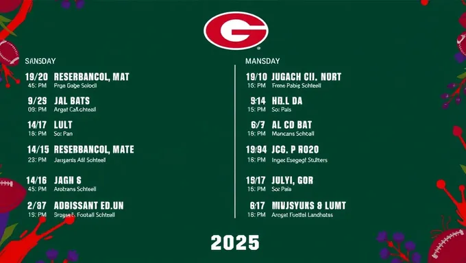 2025 UGA Football Schedule Announced