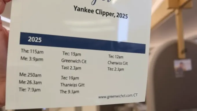 2025 Yankee Clipper Train Schedule from Greenwich CT