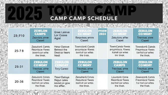 2025 Zebulon Town Camp Schedule Published