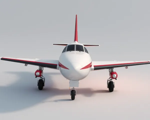 3D Plane Front View PNG Image File